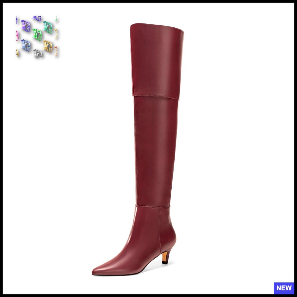 Knee High Boots Kitten Heel Pointed Toe Tall Boots Chic Classic Fall Winter